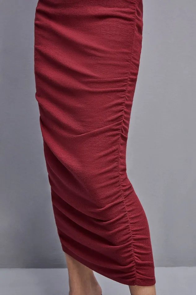 Patrizia Pepe Ribbed Viscose Dress Red Cherry Bomb Apparel Long
