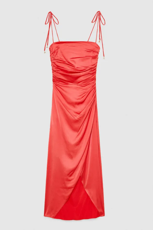 Patrizia Pepe Satin Midi Dress Pink Hybrid Rose Apparel Midi