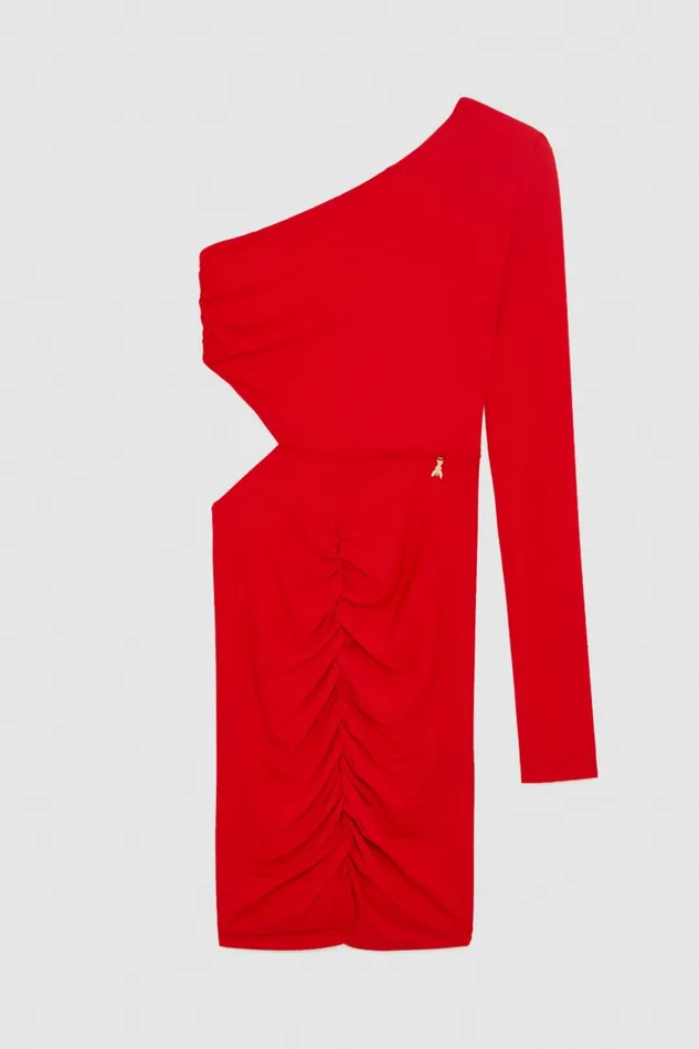 Patrizia Pepe Stretch Jersey Dress Red Red Heart Apparel Mini