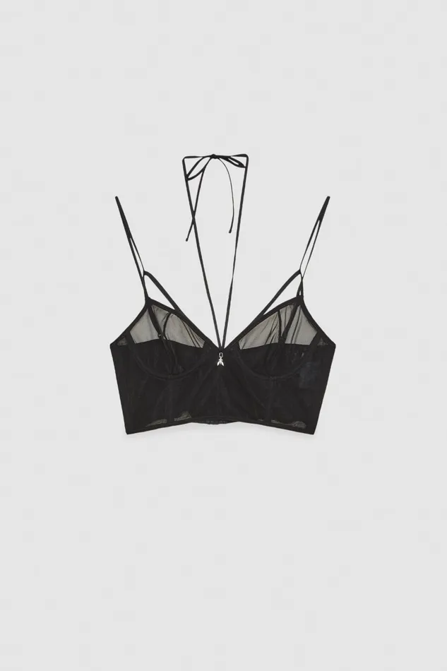 Patrizia Pepe Tulle Bralette Black Nero Apparel Lingerie