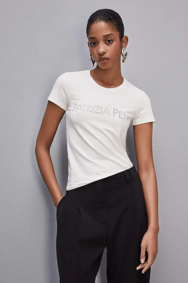 Patrizia Pepe White Essential T Shirt Bianco Apparel TShirts