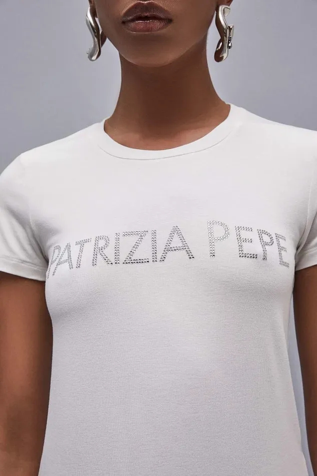 Patrizia Pepe White Essential T Shirt Bianco Apparel TShirts