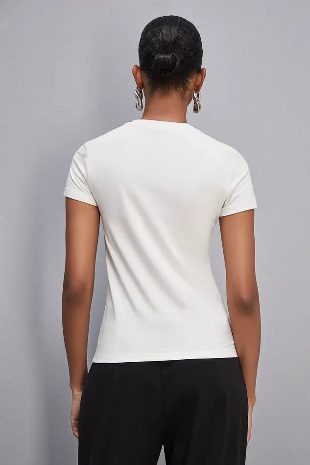 Patrizia Pepe White Essential T Shirt Bianco Apparel TShirts