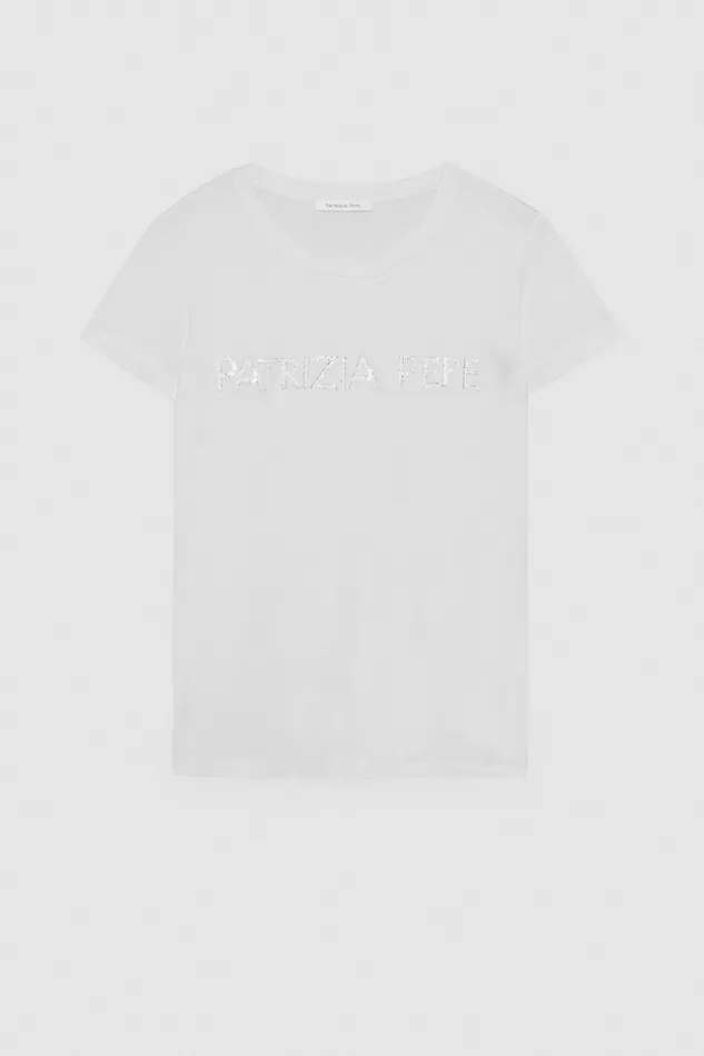 Patrizia Pepe White Essential T Shirt Bianco Apparel TShirts