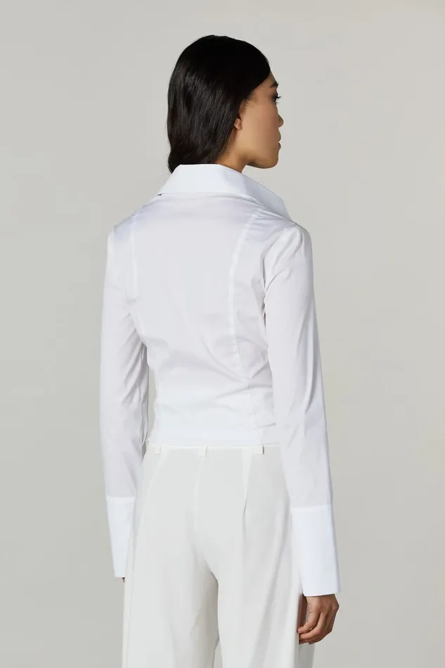 Patrizia Pepe White Long Sleeved Shirt Bianco Ottico Apparel Shirts