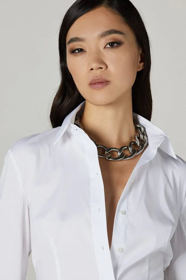 Patrizia Pepe White Long Sleeved Shirt Bianco Ottico Apparel Shirts