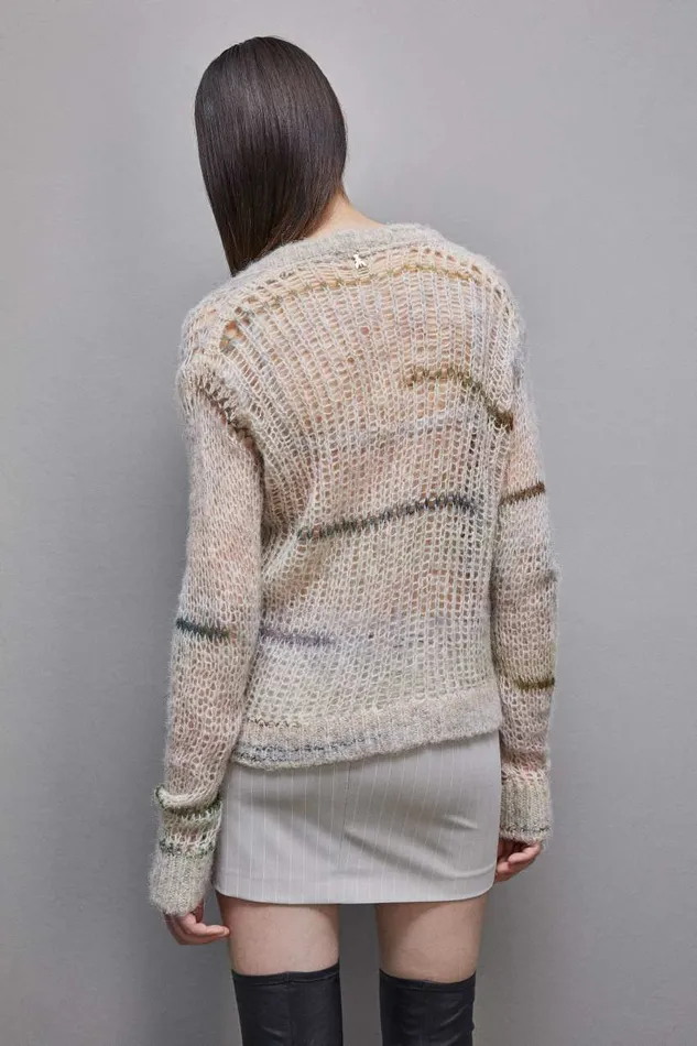 Patrizia Pepe Wool Blend Mesh Sweater Utopia Degradeapos Apparel Sweaters