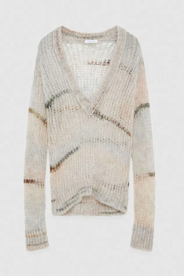 Patrizia Pepe Wool Blend Mesh Sweater Utopia Degradeapos Apparel Sweaters
