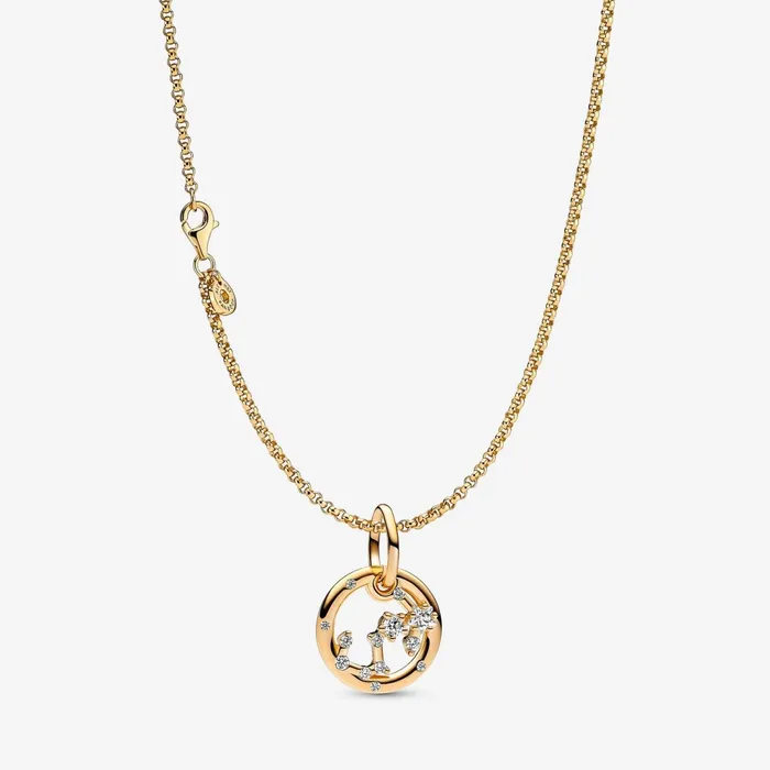 Pendant Necklaces Women Pandora 14K Gold Plated Scorpio Zodiac Necklace