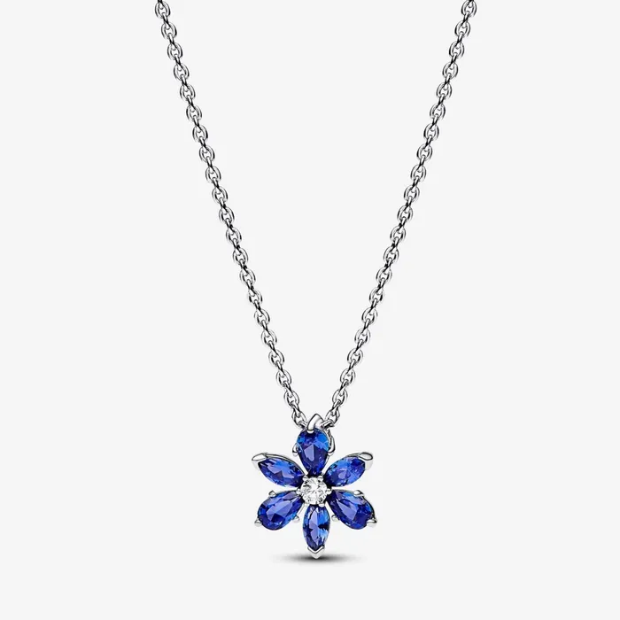 Pendant Necklaces Women Pandora Sparkling Blue Herbarium Cluster Pendant Necklace