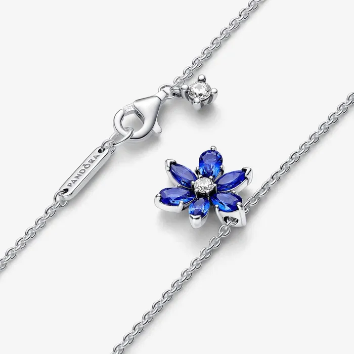 Pendant Necklaces Women Pandora Sparkling Blue Herbarium Cluster Pendant Necklace