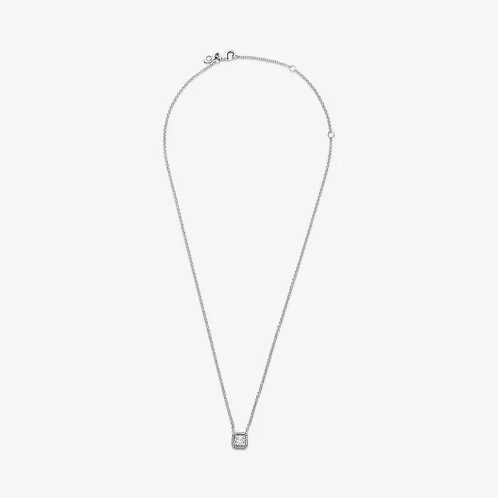 Pendant Necklaces Women Pandora Square Sparkle Halo Necklace