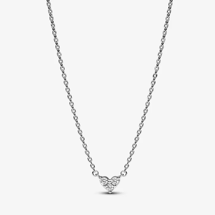 Pendant Necklaces Women Pandora Triple Stone Heart Collier Necklace Sterling Silver