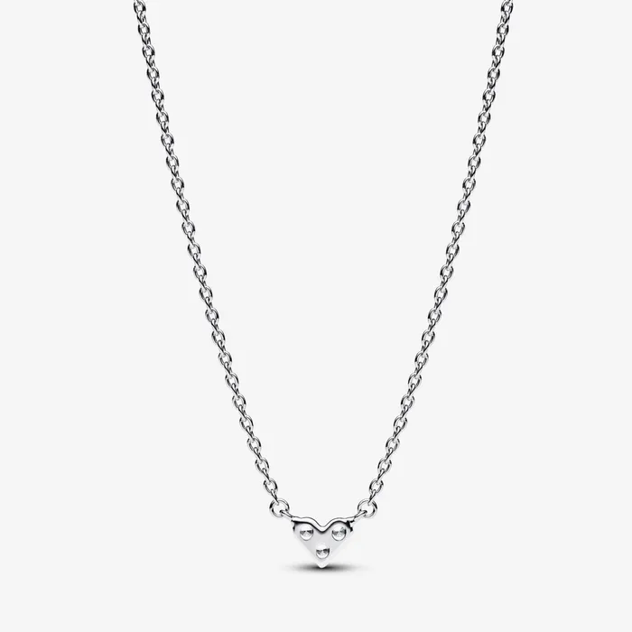 Pendant Necklaces Women Pandora Triple Stone Heart Collier Necklace Sterling Silver