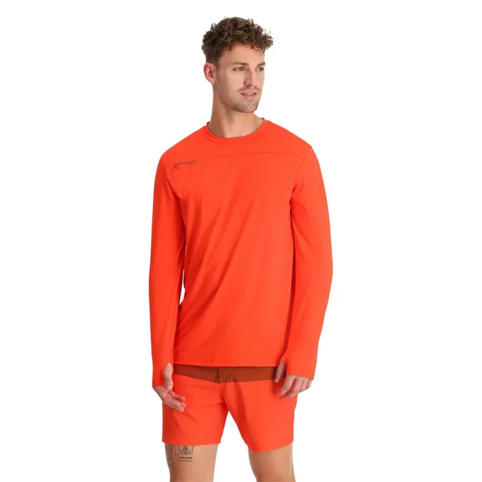 Performance Mens Spyder Arc Long Sleeve Tech Tee 8211 Twisted Orange