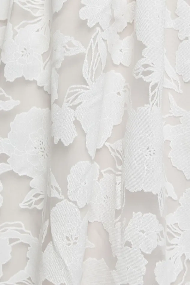 Philine Midi Dress 8211 Jacquard Plunge Fit And Flare Dress In White Women Showpo Curve Clothes