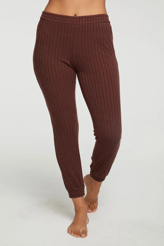 Poor Boy Rib Slouchy Jogger With Shirring Bottoms Chaser Brand Womens