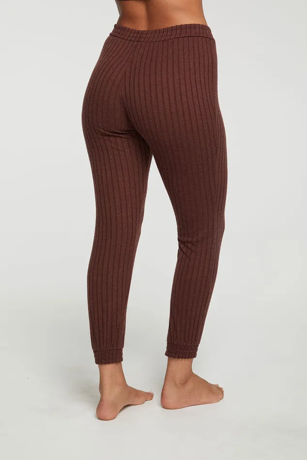 Poor Boy Rib Slouchy Jogger With Shirring Bottoms Chaser Brand Womens