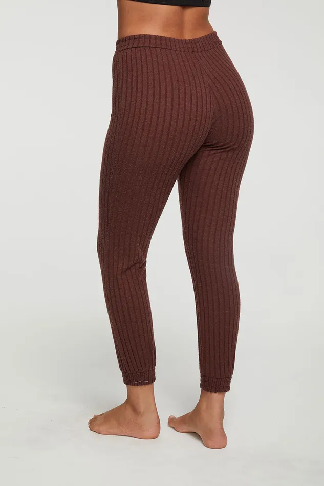 Poor Boy Rib Slouchy Jogger With Shirring Bottoms Chaser Brand Womens