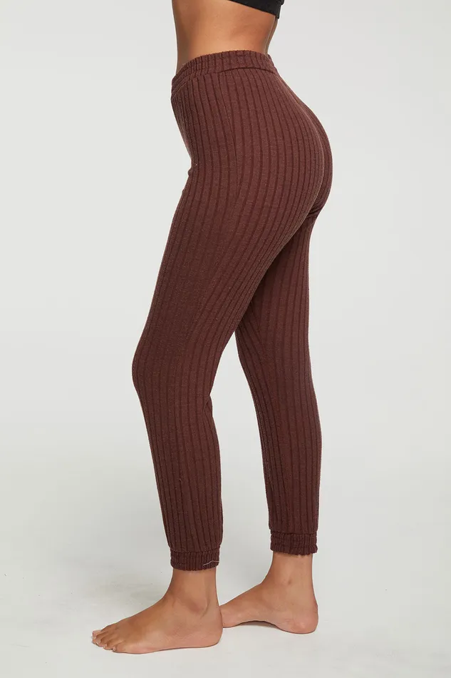 Poor Boy Rib Slouchy Jogger With Shirring Bottoms Chaser Brand Womens