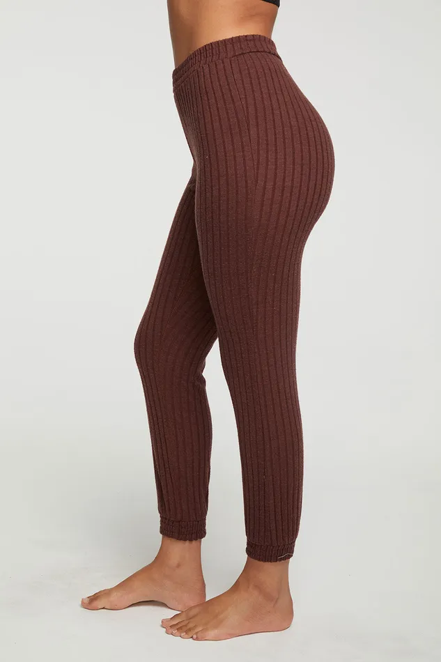 Poor Boy Rib Slouchy Jogger With Shirring Bottoms Chaser Brand Womens
