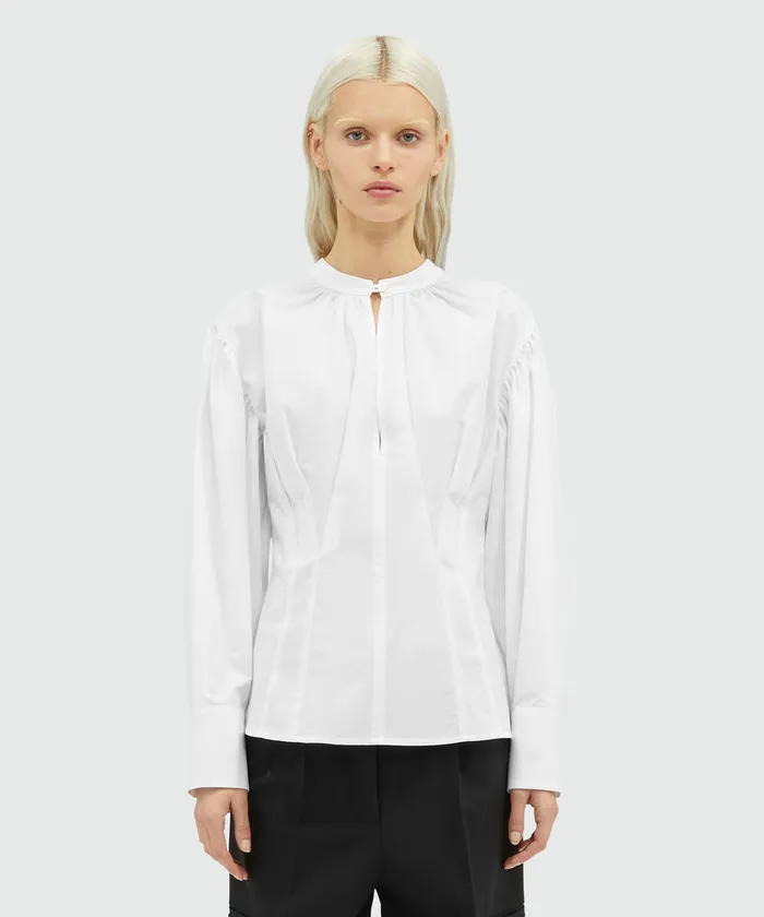 Poplin Blouse With Pleats Women MSGM Tops And Shirts