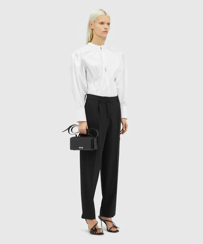 Poplin Blouse With Pleats Women MSGM Tops And Shirts