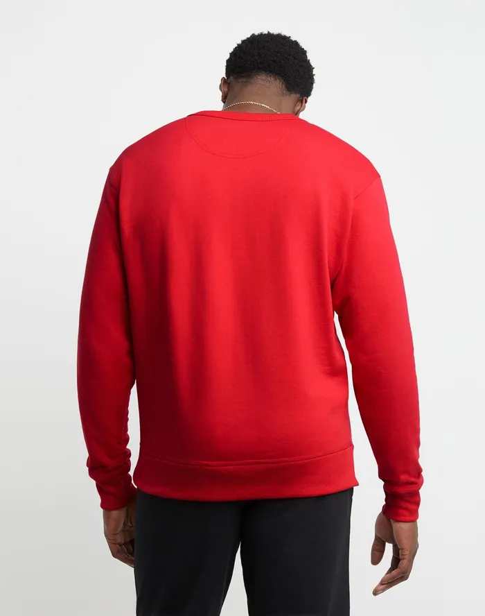 Powerblend Crewneck Sweatshirt Classic Script Team Red Scarlet Men Champion Hoodies and Sweatshirts