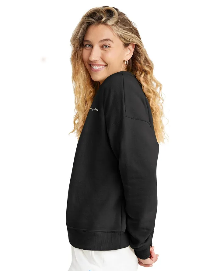Powerblend Crewneck Sweatshirt Small Script Logo Black Women Champion Hoodies and Sweatshirts Powerblend Crewneck Sweatshirt Small Script Logo Black Women Champion Hoodies and Sweatshirts