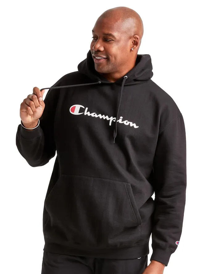 Powerblend Fleece Hoodie Script Logo Big and Tall Black Men Champion Hoodies and Sweatshirts Powerblend Fleece Hoodie Script Logo Big and Tall Black Men Champion Hoodies and Sweatshirts
