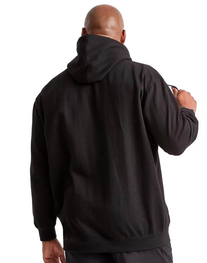 Powerblend Fleece Hoodie Script Logo Big and Tall Black Men Champion Hoodies and Sweatshirts