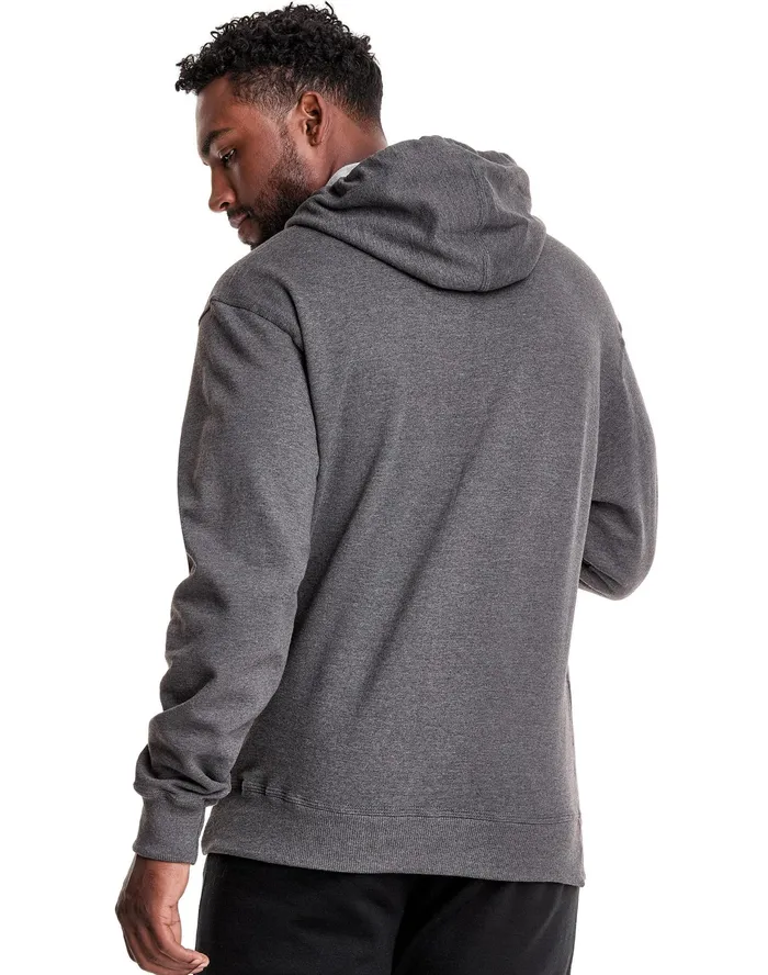 Powerblend Hoodie Script Logo Granite Heather Men Champion Hoodies and Sweatshirts