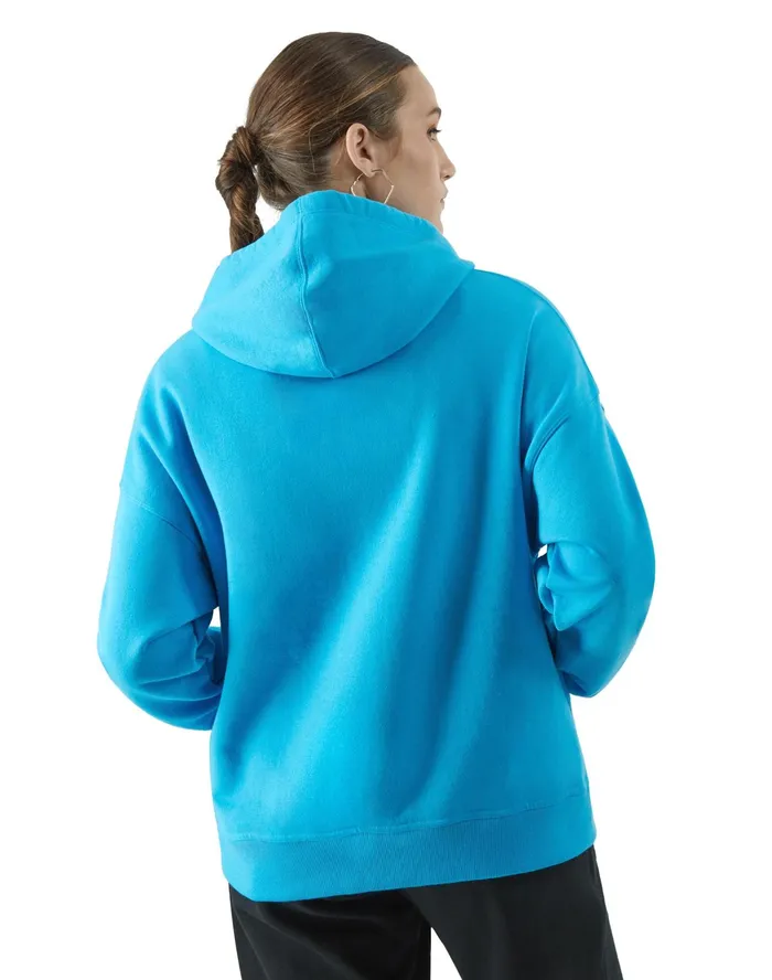 Powerblend Hoodie Script Logo New Palatinate Blue Women Champion Hoodies and Sweatshirts