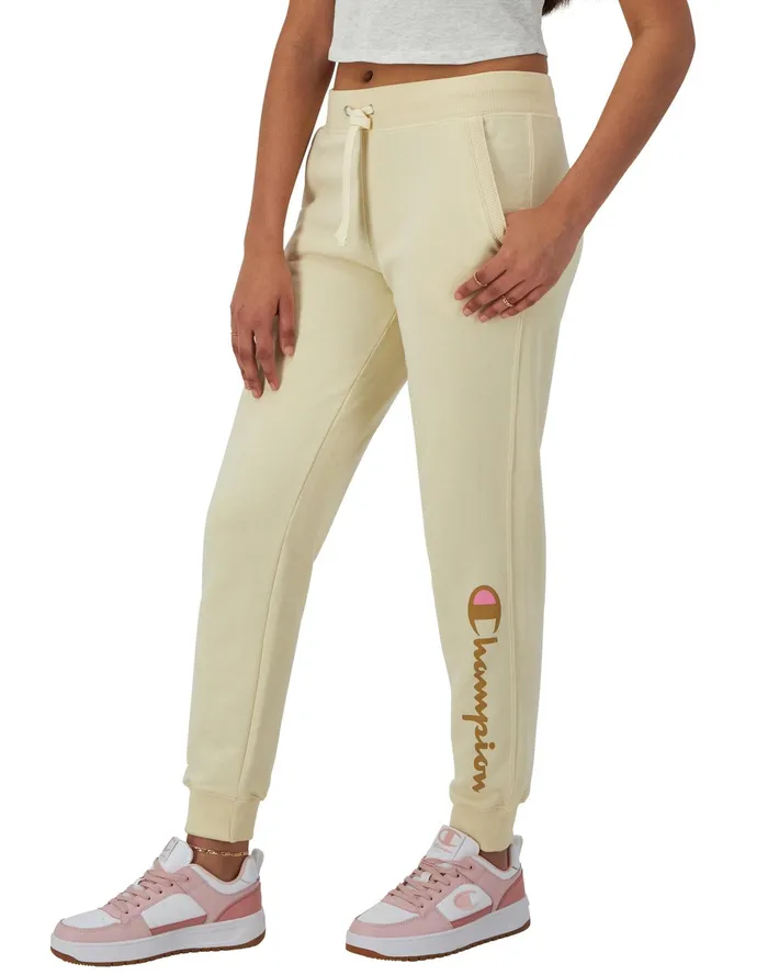 Powerblend Joggers Classic Script Logo 29034 Fresh Tan Women Champion Pants