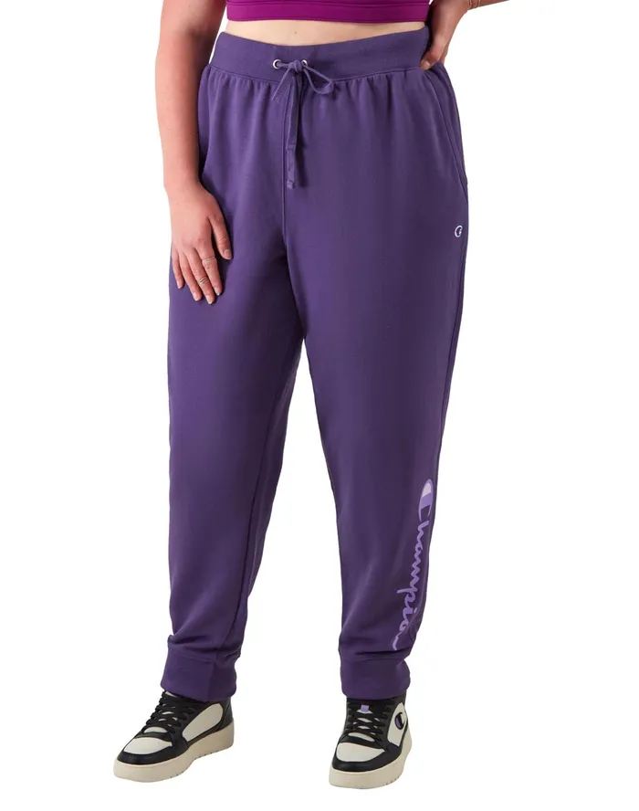 Powerblend Joggers Script Logo 29034 Plus Size Pop Art Purple Women Champion Pants