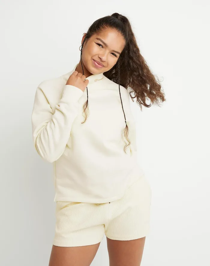 Powerblend Mock Neck Sweatshirt Script Logo Natural Women Champion Hoodies and Sweatshirts Powerblend Mock Neck Sweatshirt Script Logo Natural Women Champion Hoodies and Sweatshirts