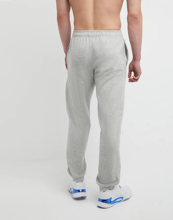 Powerblend Sweatpants Relaxed Hem C Logo 32034 Oxford Grey Men Champion Pants and Joggers