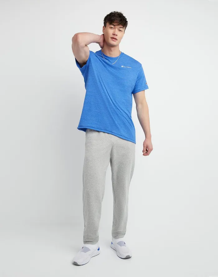 Powerblend Sweatpants Relaxed Hem C Logo 32034 Oxford Grey Men Champion Pants and Joggers