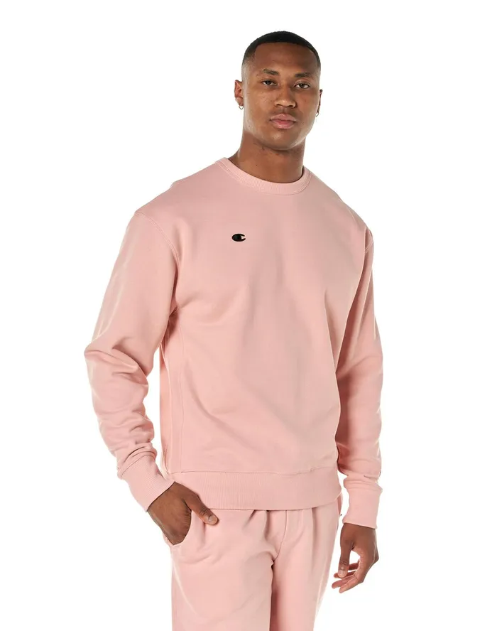 Premium Weave Crewneck Sweatshirt C Logo Pink Gleam Men Champion Hoodies and Sweatshirts Premium Weave Crewneck Sweatshirt C Logo Pink Gleam Men Champion Hoodies and Sweatshirts