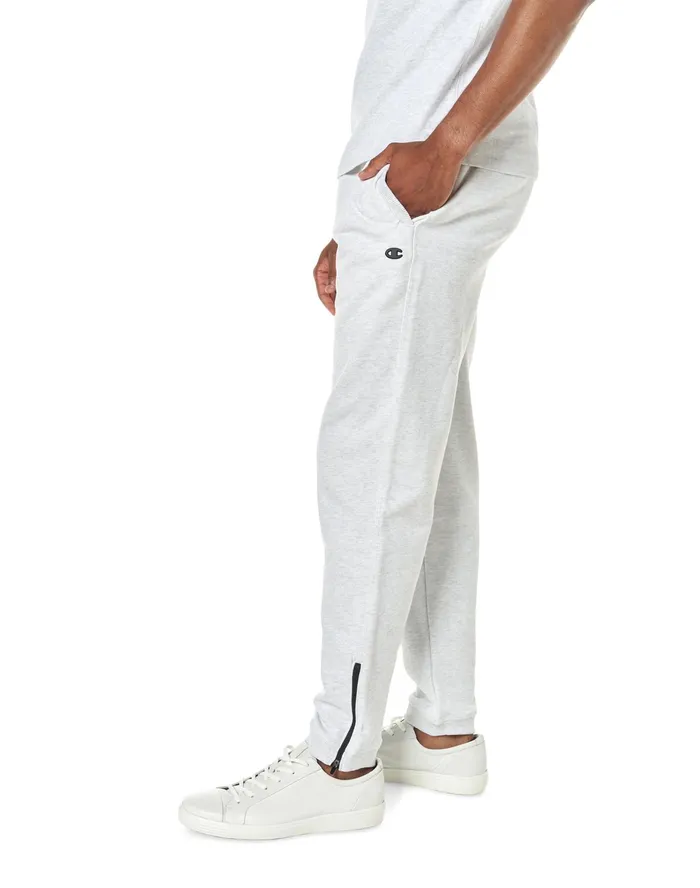 Premium Weave Heavyweight Sweatpants C Logo 31034 Silver Grey Men Champion Pants and Joggers
