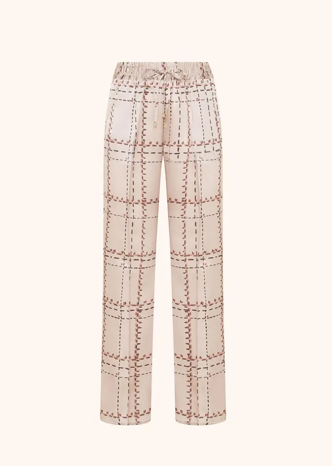 PRINTED SILK DRAWSTRING TROUSERS Women Kiton Pants And Skirts