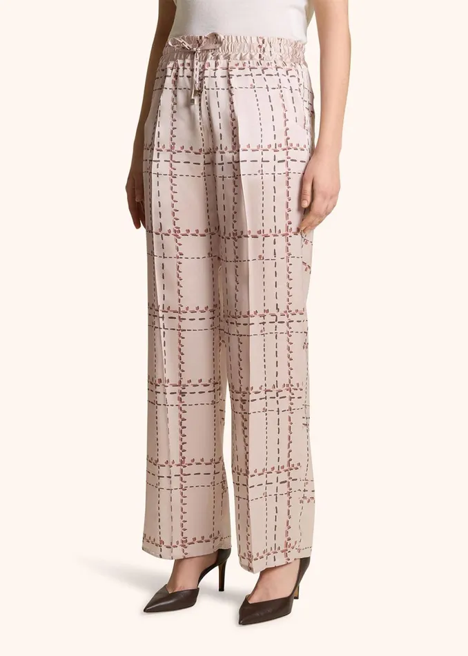 PRINTED SILK DRAWSTRING TROUSERS Women Kiton Pants And Skirts PRINTED SILK DRAWSTRING TROUSERS Women Kiton Pants And Skirts