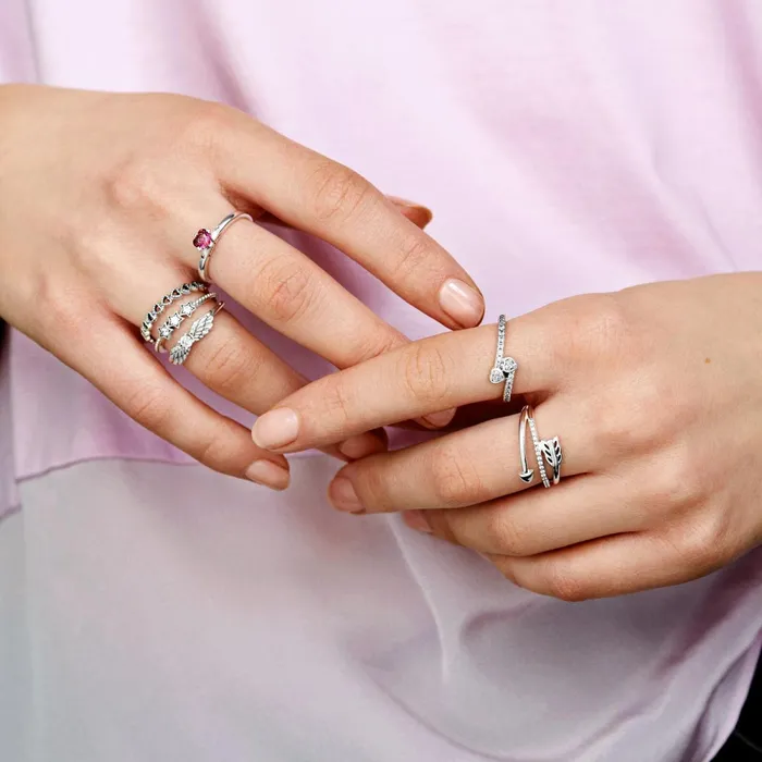 Promise Rings Women Pandora Two Sparkling Hearts Ring