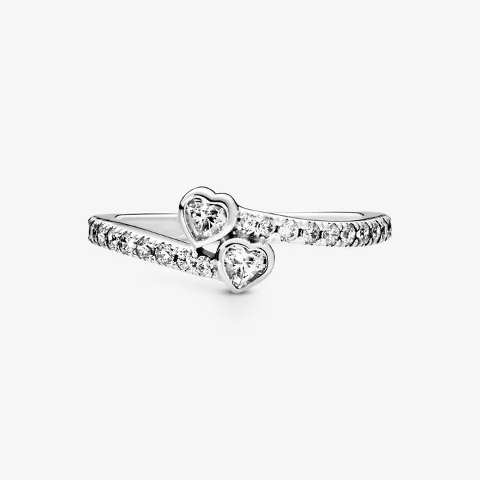 Promise Rings Women Pandora Two Sparkling Hearts Ring