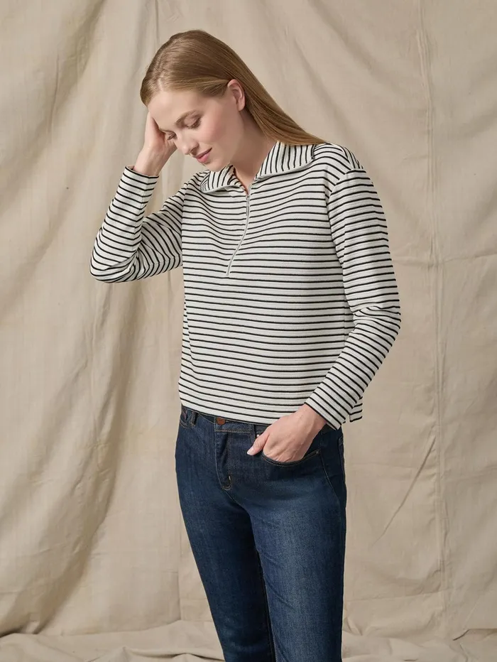 Quarter Zip PullOver Top Ottoman Knit Women Jones New York Tops and Blouses