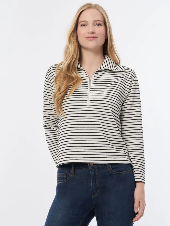 Quarter Zip PullOver Top Ottoman Knit Women Jones New York Tops and Blouses Quarter Zip PullOver Top Ottoman Knit Women Jones New York Tops and Blouses
