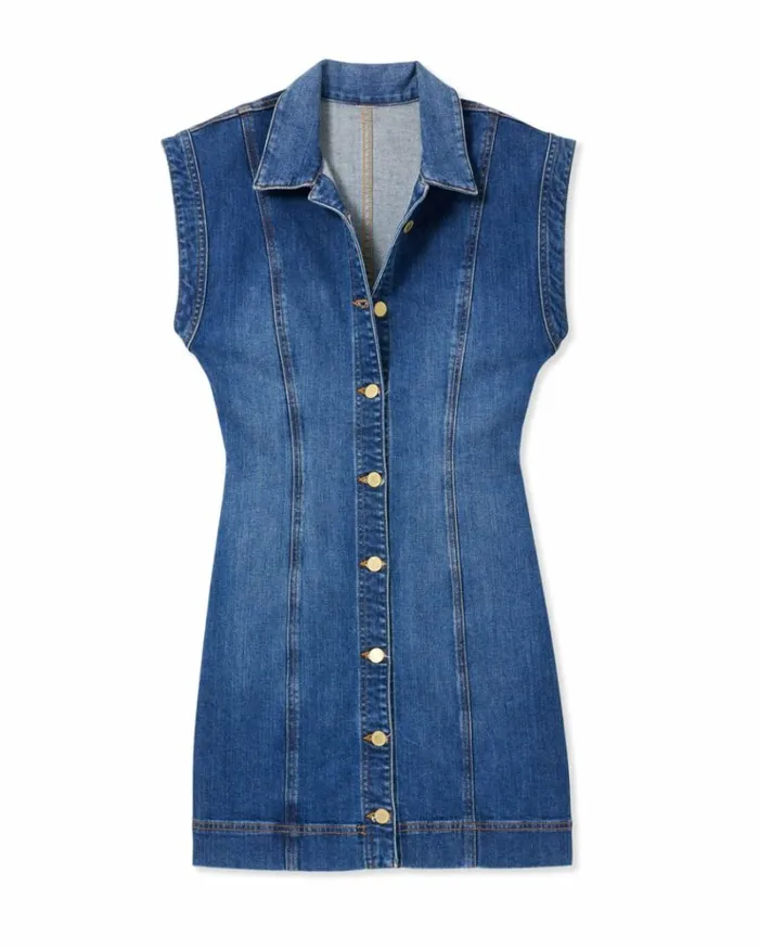 Ramy Brook Denim Women Lolita Denim Mini Dress Medium Wash