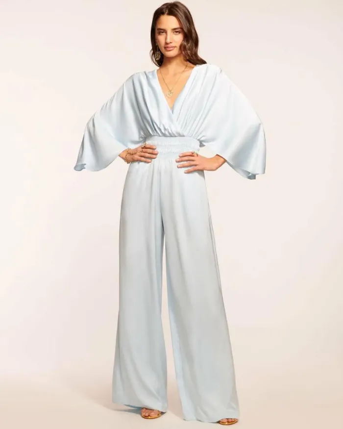 Ramy Brook Dresses Women Cheri Wide Leg Jumpsuit Crystal Blue