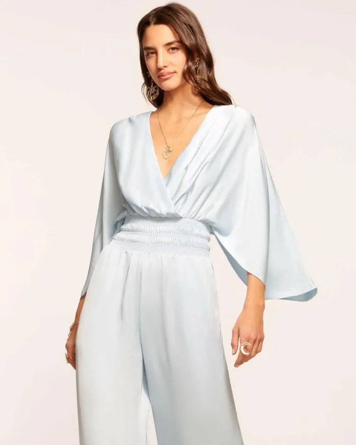 Ramy Brook Dresses Women Cheri Wide Leg Jumpsuit Crystal Blue