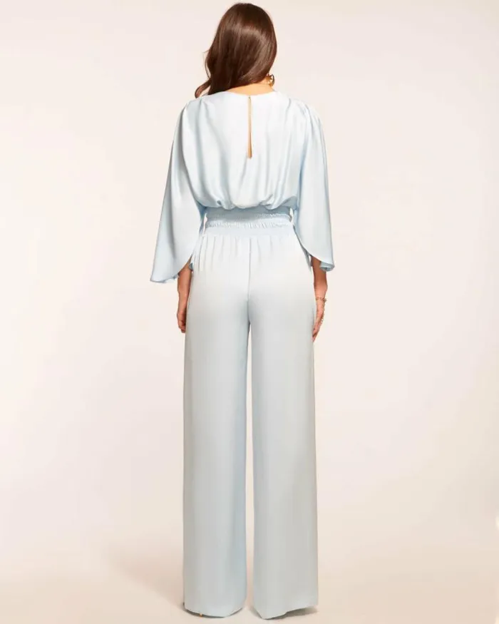 Ramy Brook Dresses Women Cheri Wide Leg Jumpsuit Crystal Blue